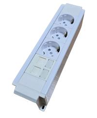 BLOK PRİZ 8 MODUL 3 ŞEBEKE PRİZ, 2 DATA PRİZ BEYAZ
